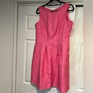 Gabby Skye Hot Pink Textured Sheath Dress